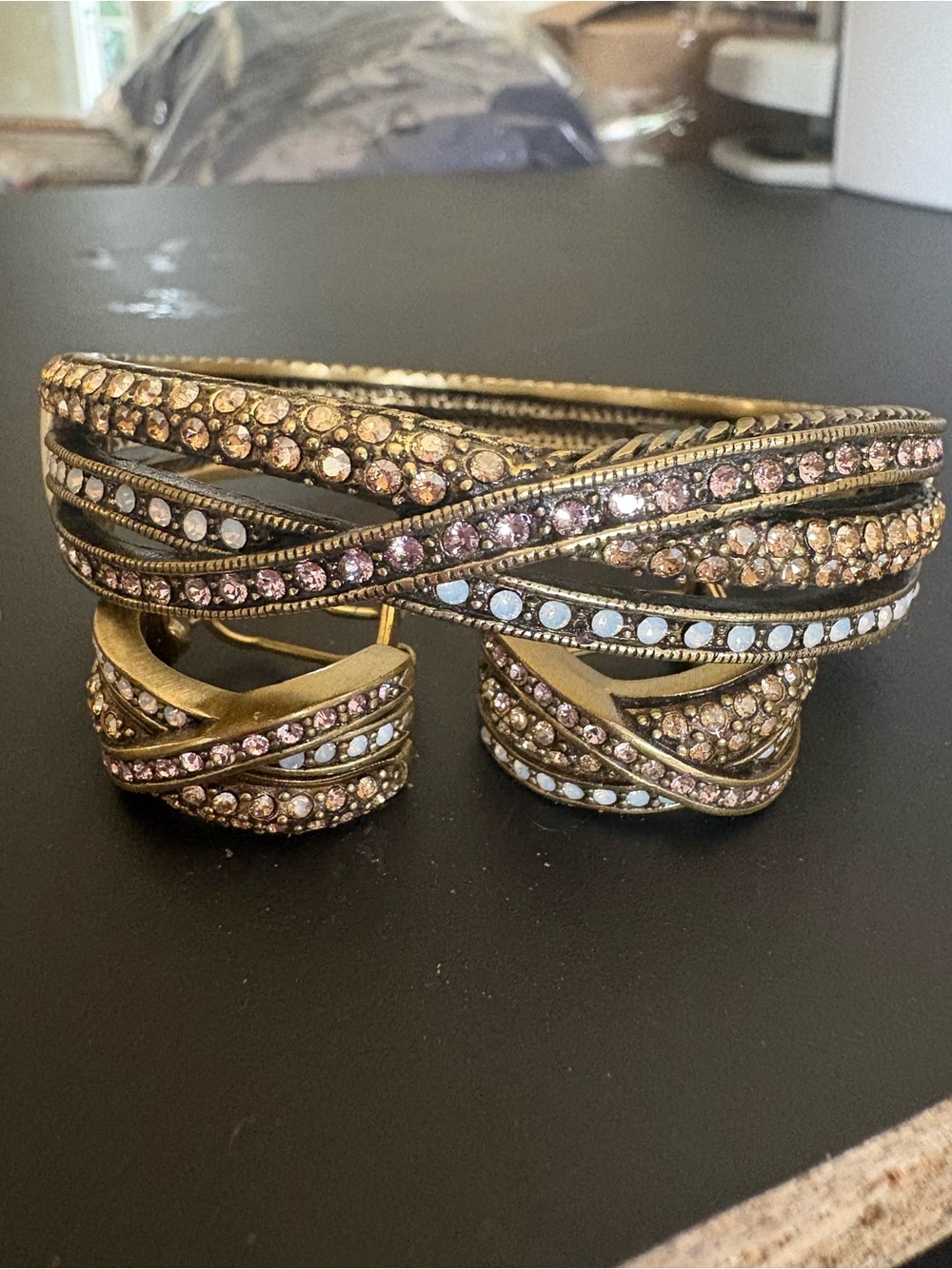 Heidi Daus Multicolor Crystal Wrap Bracelet and Cuff Set